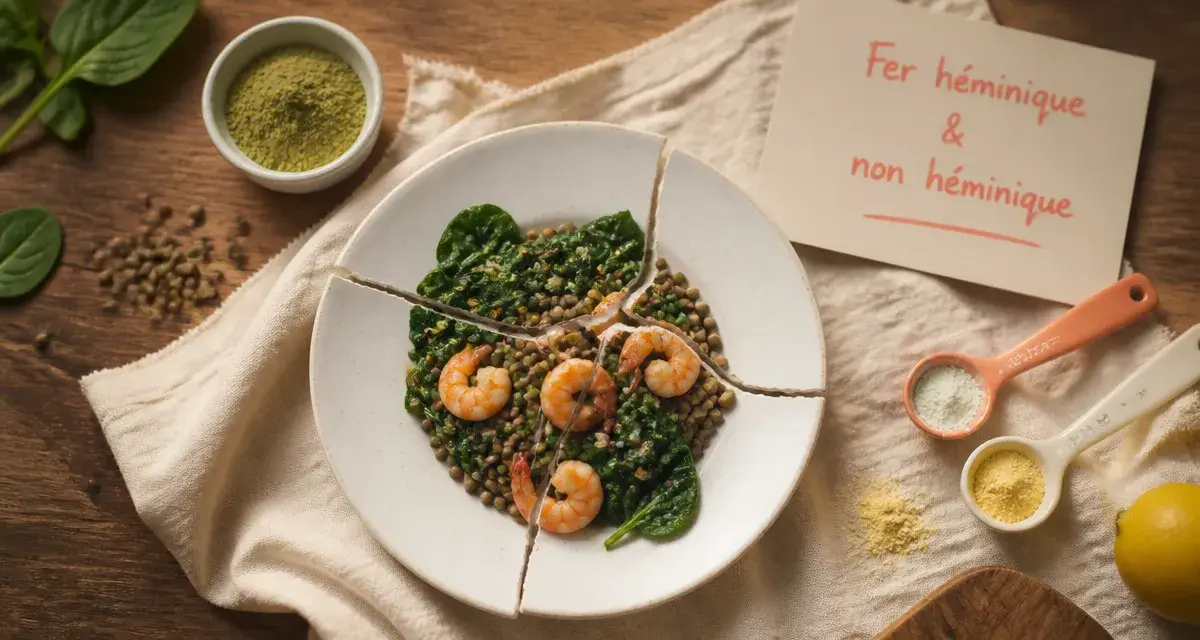 Liste d aliments riche en fer : lentilles, épinards cuits et crevettes riches en fer