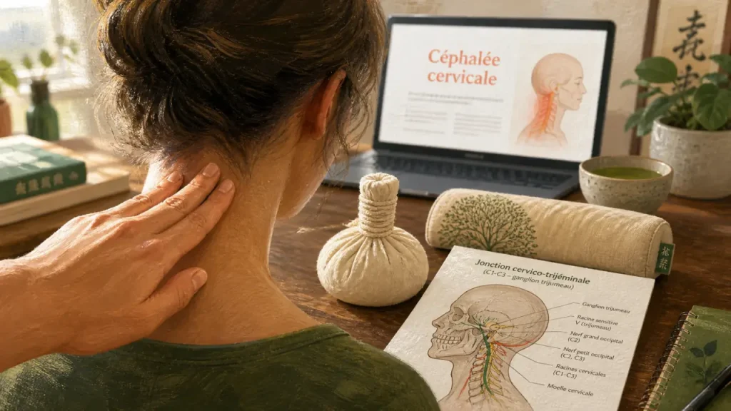 Maux de tête et douleurs cervicales : reconnaître la céphalée cervicogénique, la névralgie d’Arnold et les signes d’alerte