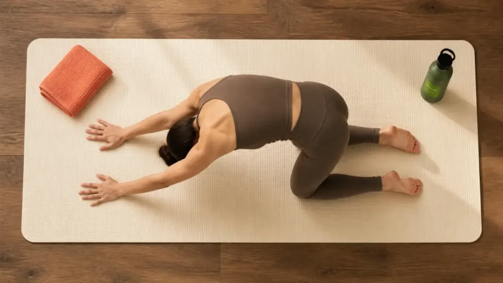 Posture du chat en yoga : dos arrondi, respiration et erreurs à éviter