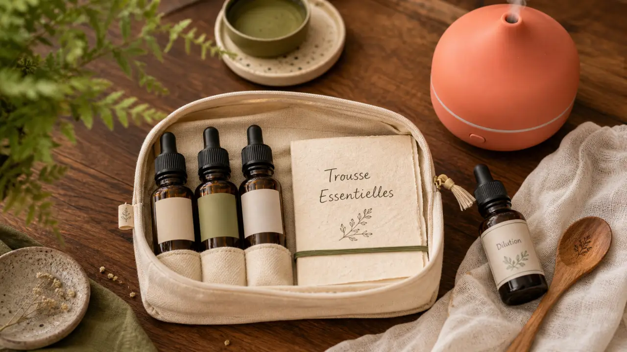 Quelle huile essentielle : trousse aromathérapie pour diffusion, peau et tensions