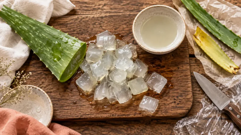 Aloe vera comestible : seul le gel interne se consomme après retrait du latex