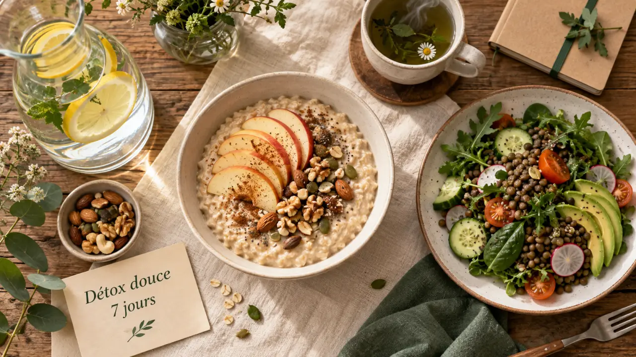 Comment faire une detox : détox douce sans jeûne 7 jours, assiette légère et hydratation